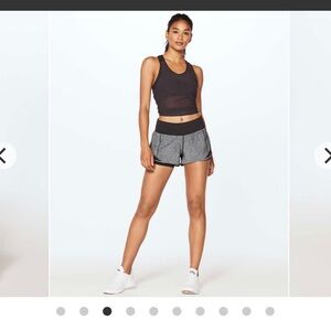 lululemon athletica Gray Heather Running Shorts with Black Waistband size 6